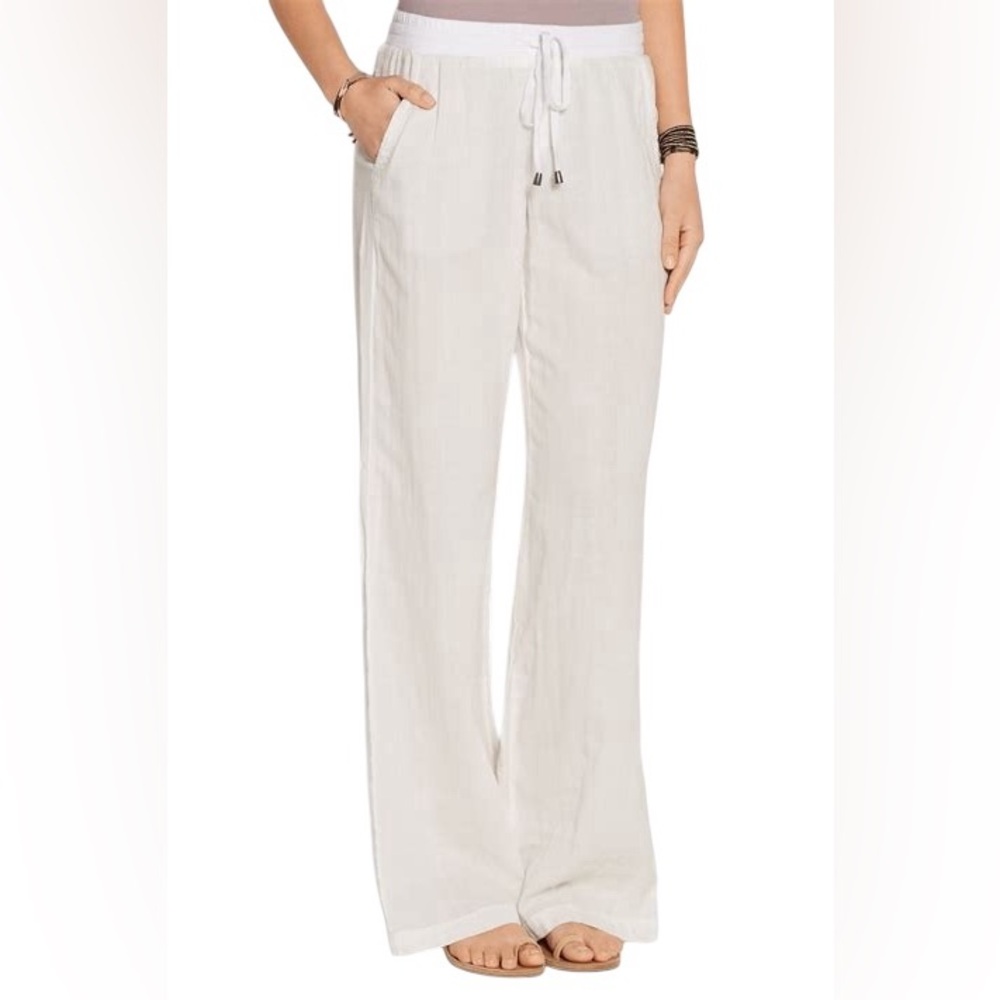 Bar III White Gauze Wide-Leg Pants Women’s Size Large New with Tags